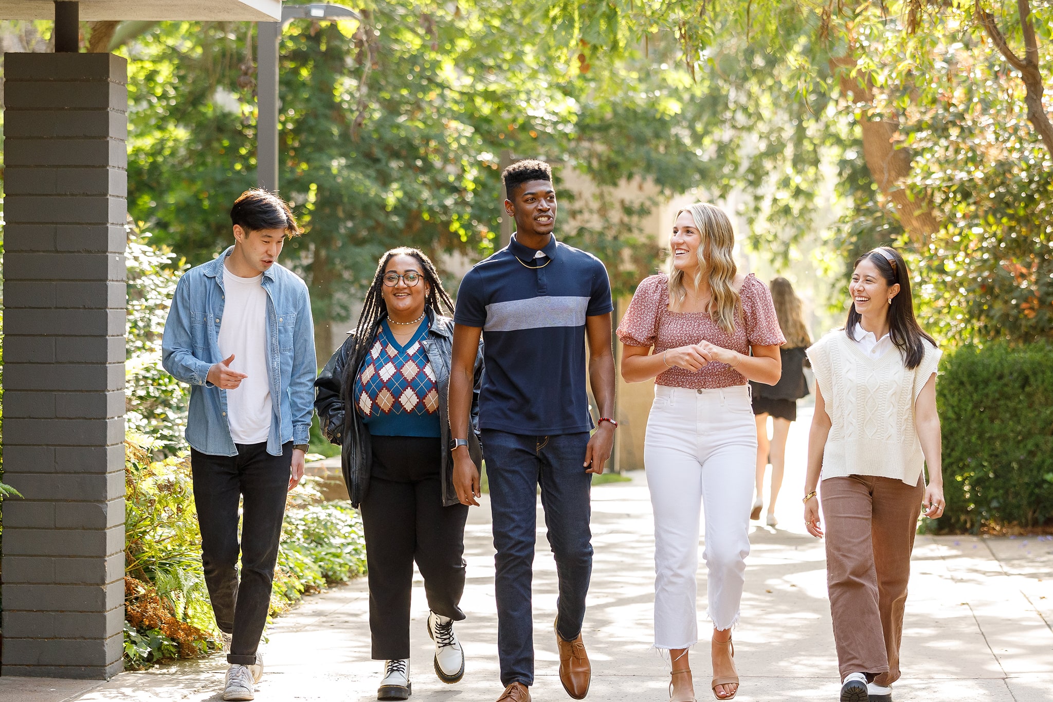 Students walking on campus